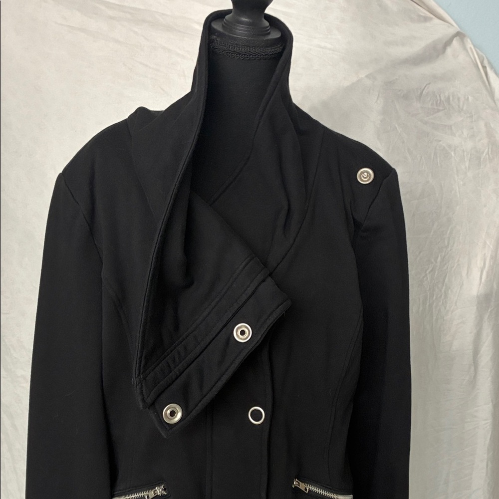 Found Black Cotton Long Jacket - Picture 8 of 13